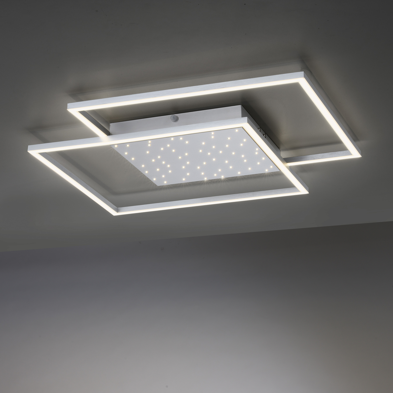 Paul Neuhaus Yuki LED plafondlamp, hoekige vorm