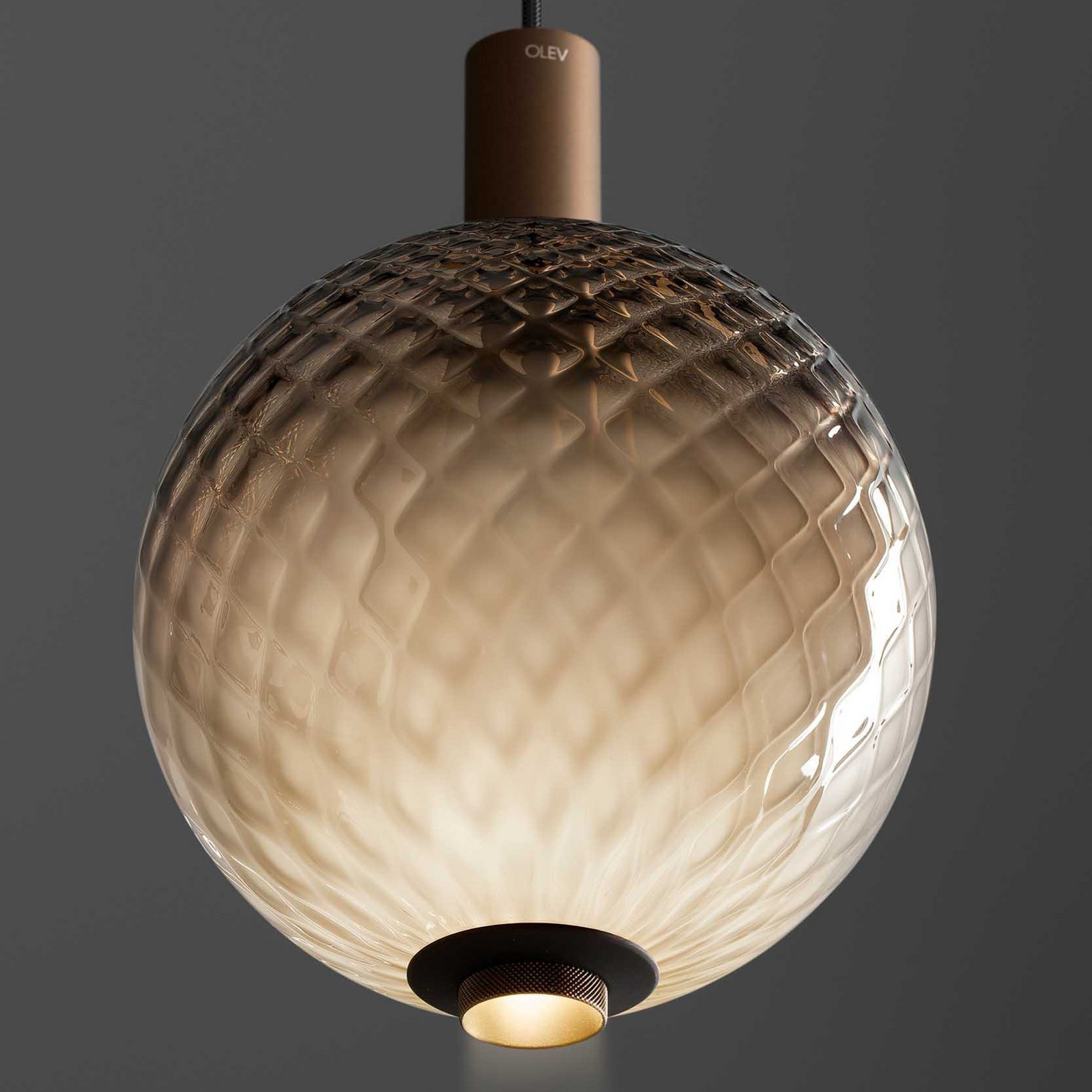 OLEV LED-Pendel BEAM STICK NUANCE BALLOTON braun Ø 20 cm 927