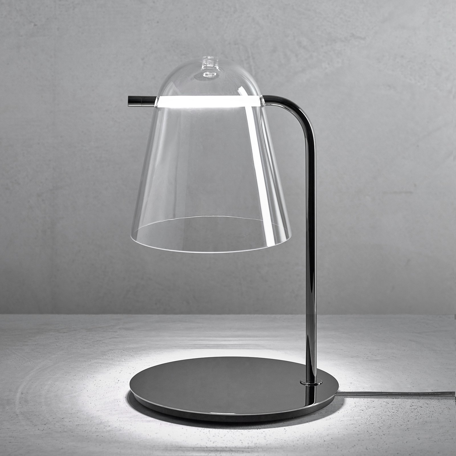 Prandina Sino T3 LED table lamp clear/black chrome