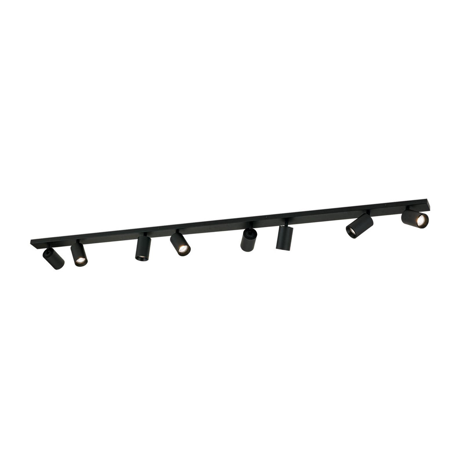 Spot pour plafond Sean, noir, à 8 lampes, acier, aluminium, GU10