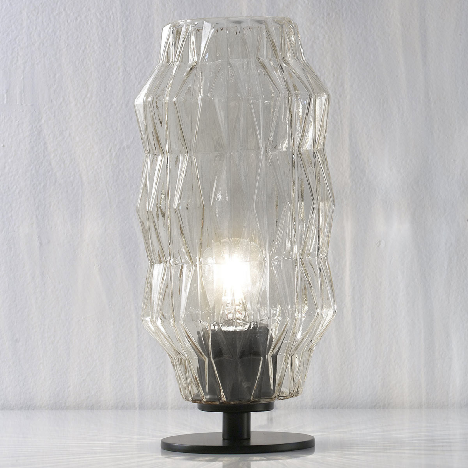 Lámpara de mesa Origami, transparente
