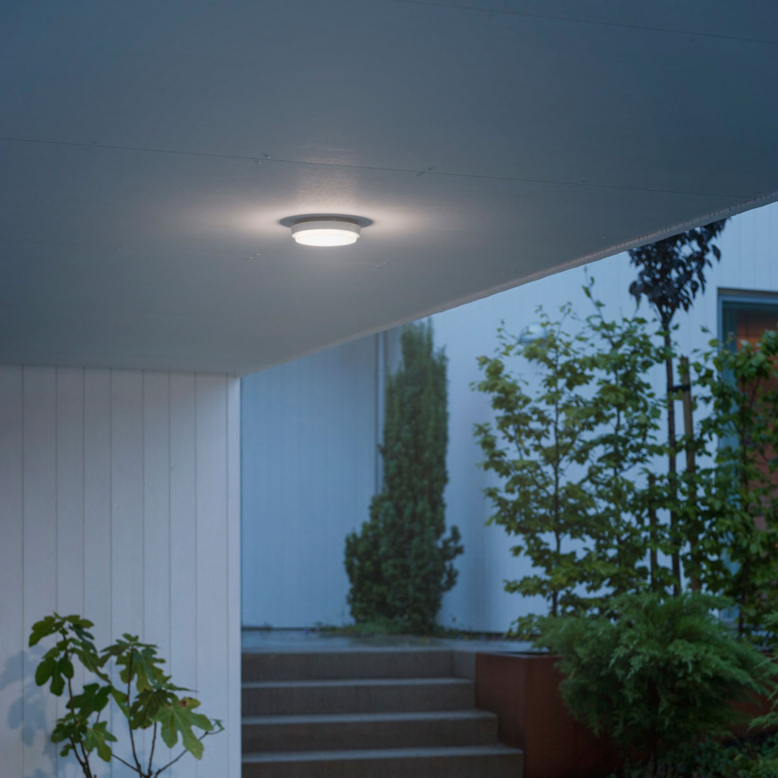 LED-utomhusvägglampa Cesena, rund