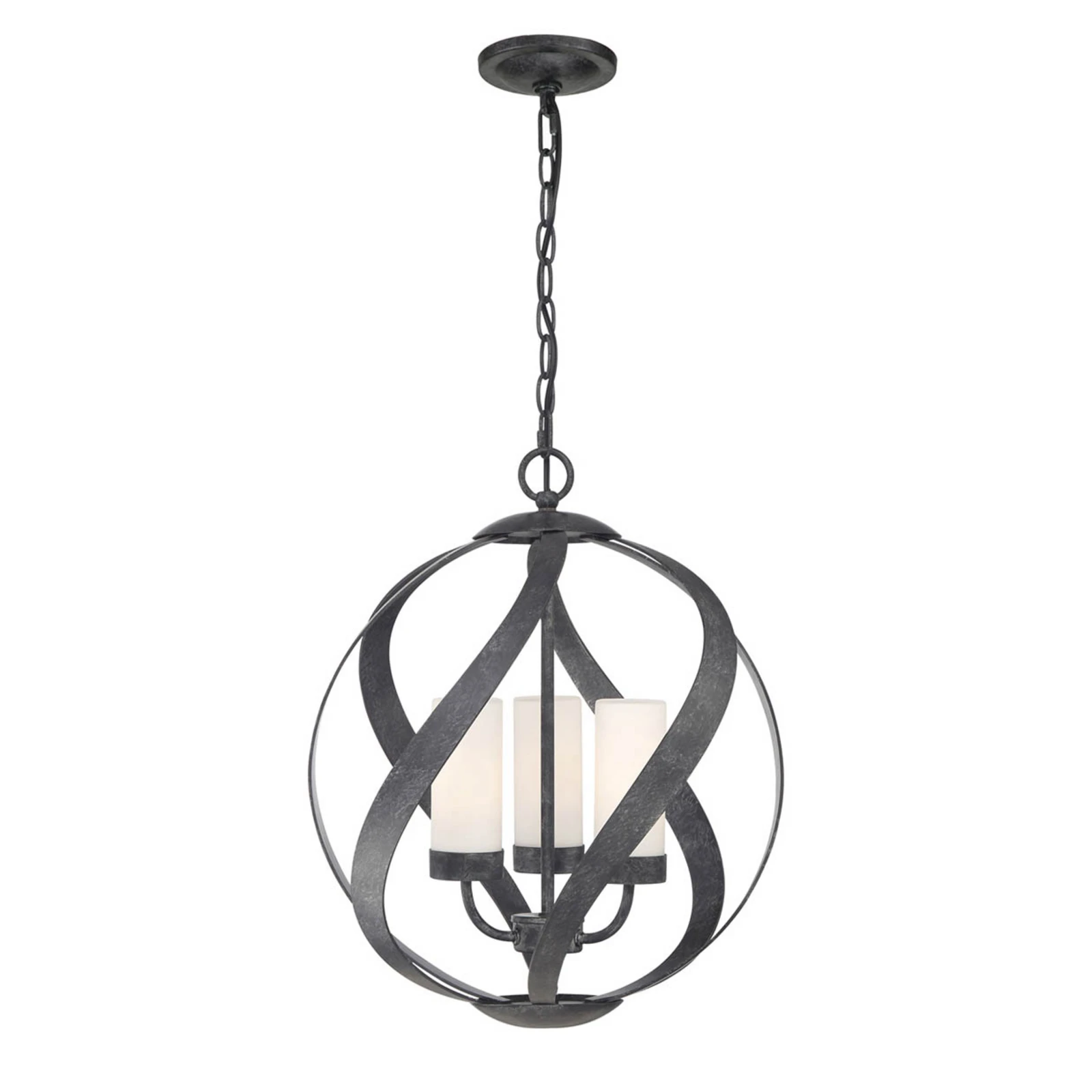Hängelampe Blacksmith, schwarz/weiß, Ø 40,7 cm
