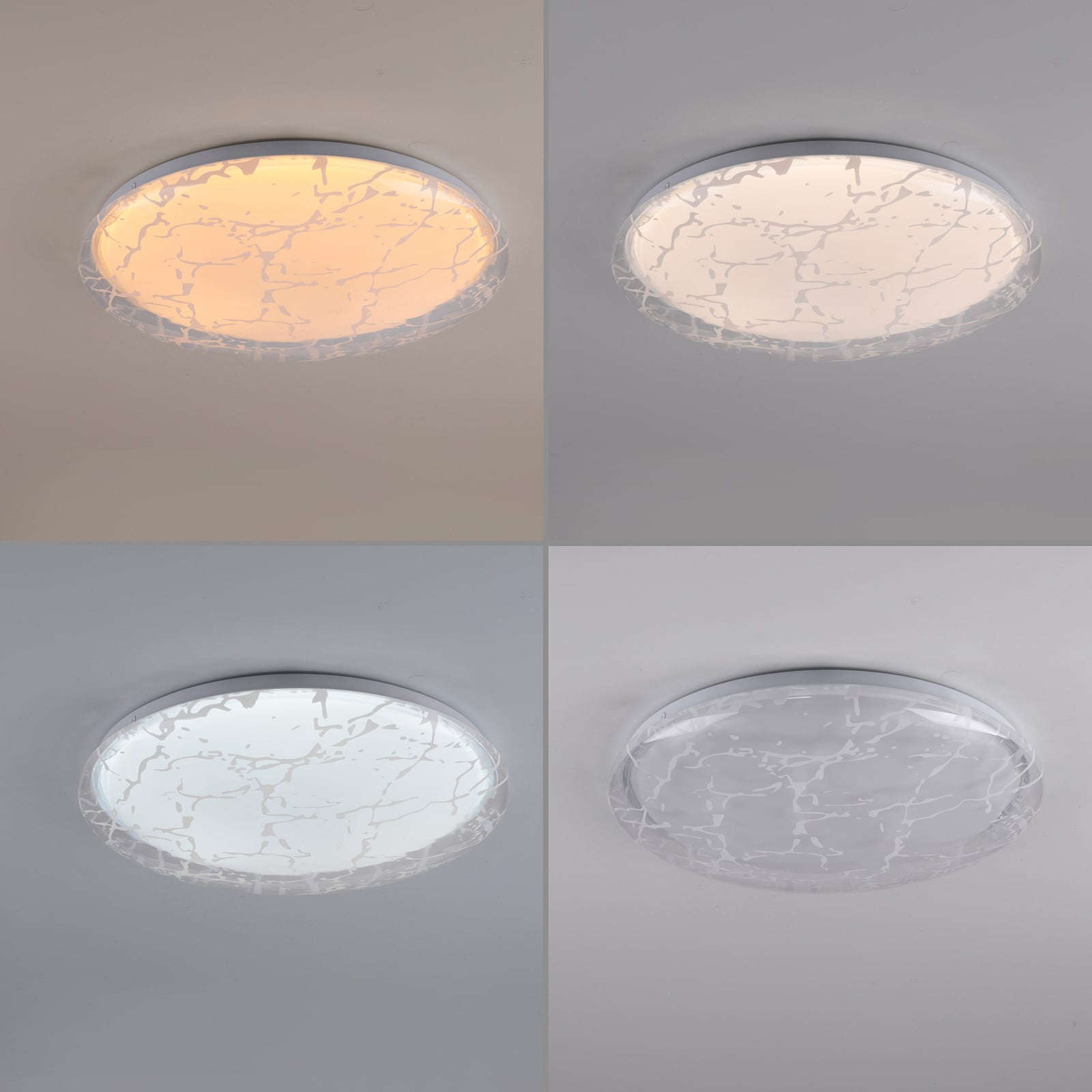 LED-loftlampe, model Plafo 14008, hvid, jern, fjernbetjening LED-loftlampe, model Plafo 14008, hvid, jern, fjernbetjening