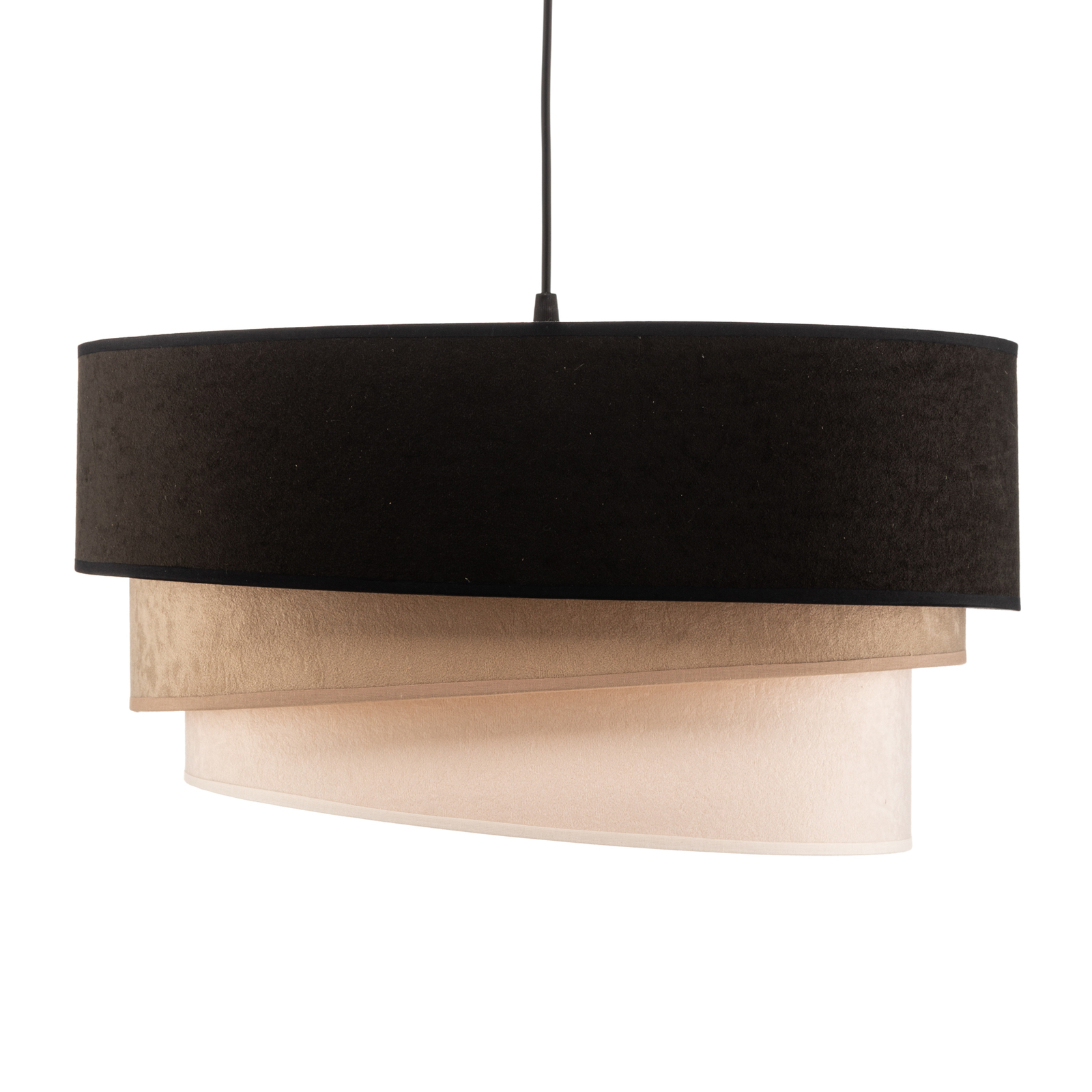 Hanglamp Devon, zwart/beige/ecru/goud Ø45cm