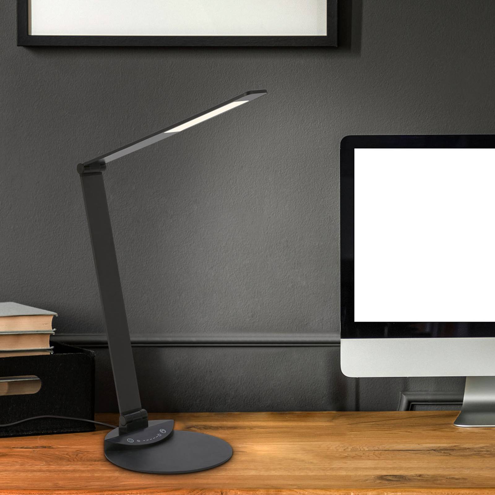 Briloner Lampe de bureau LED Haiti touchdim CCT noire