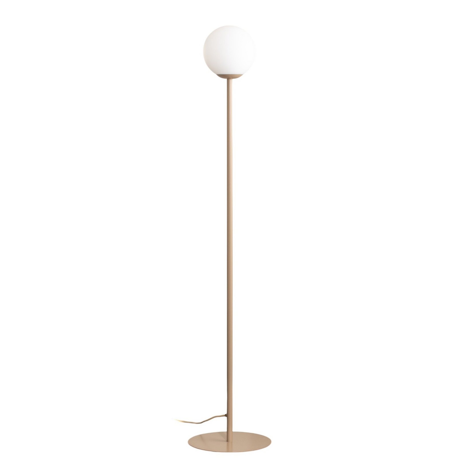 Lampe sur pied Joel métal et verre, beige/blanche