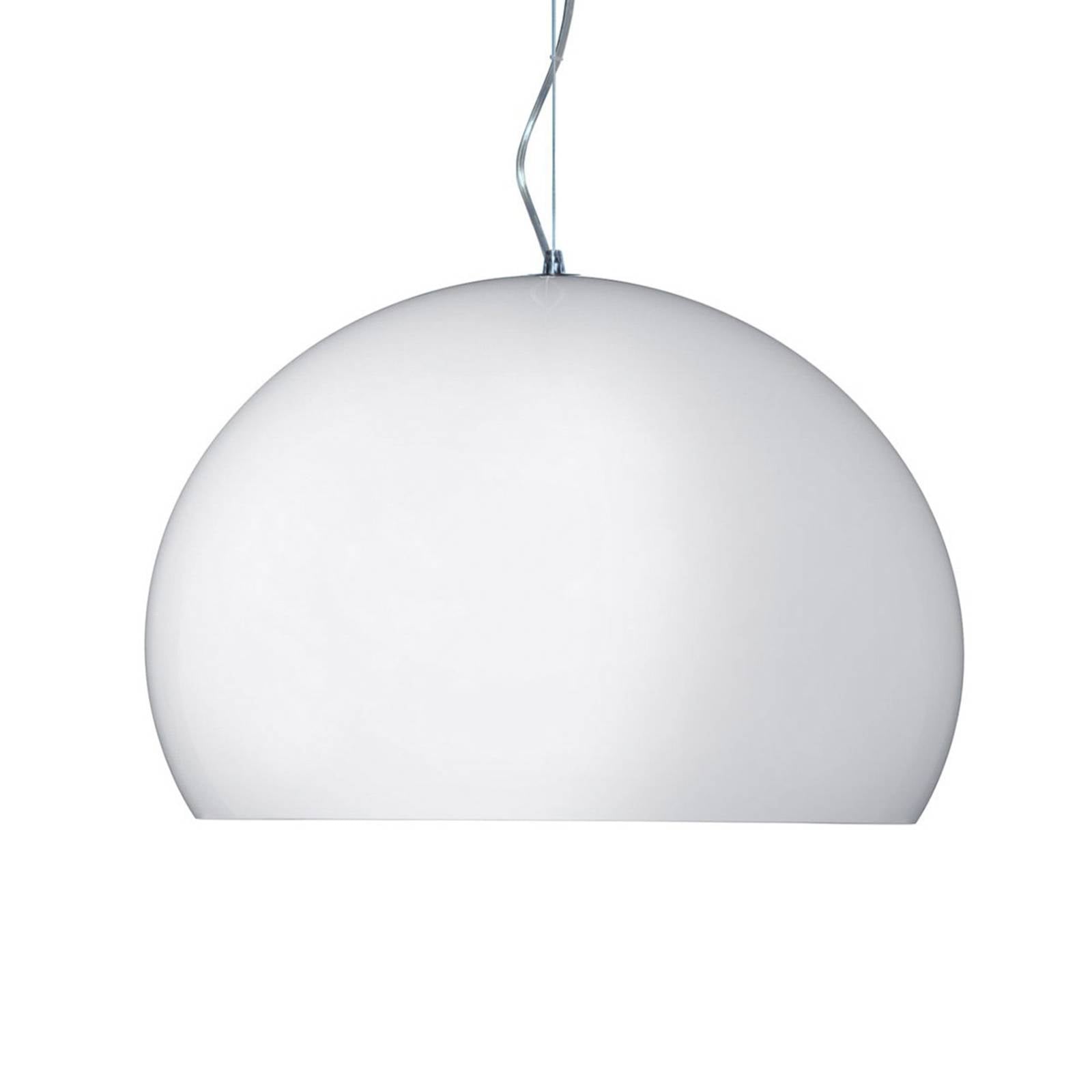Kartell Small FL/Y LED hanging light glossy white, for Living / Dining Room, PMMA, E27, 15 W, H: 28 cm
