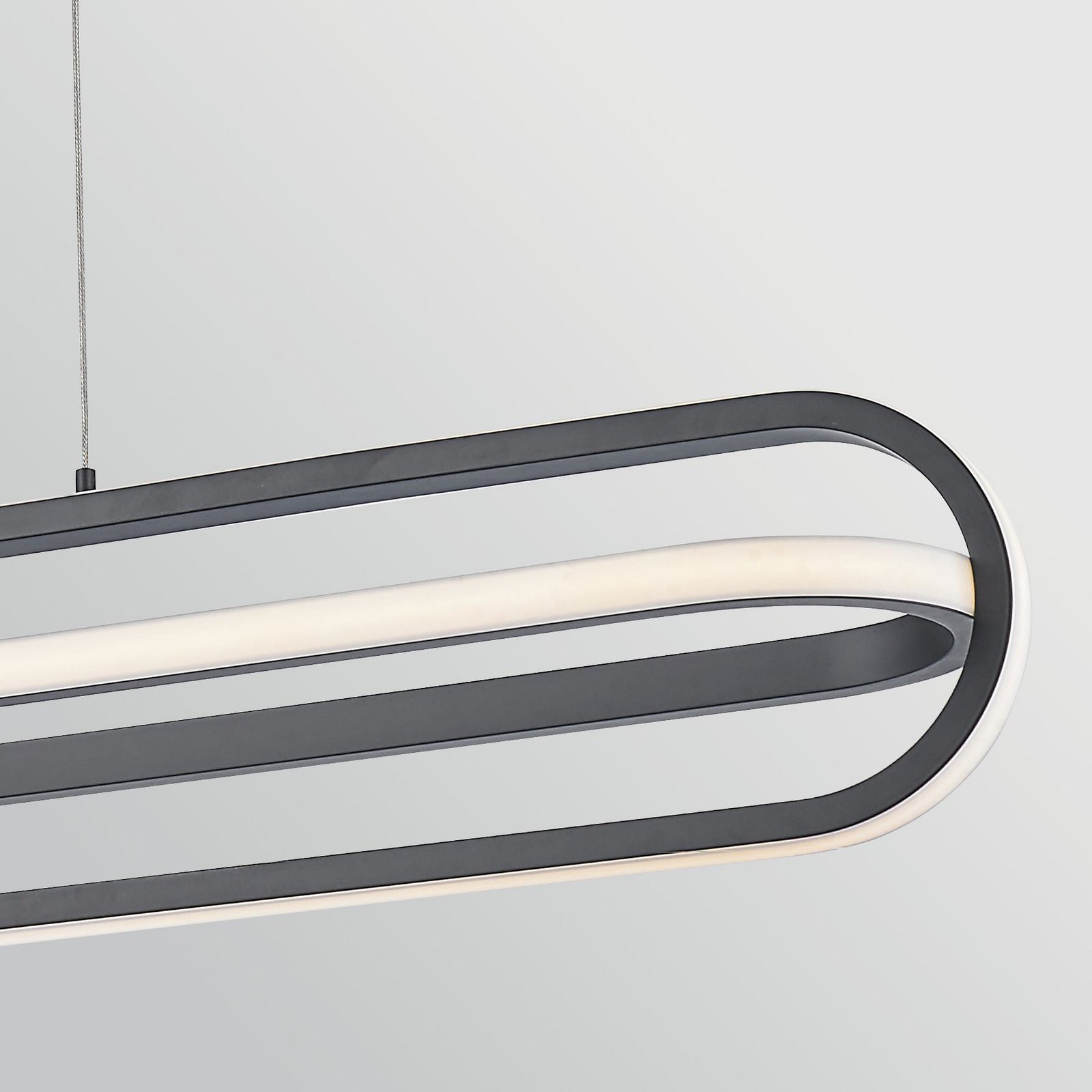 LED hanglamp DENMARK, matzwart, lengte 107 cm, metaal