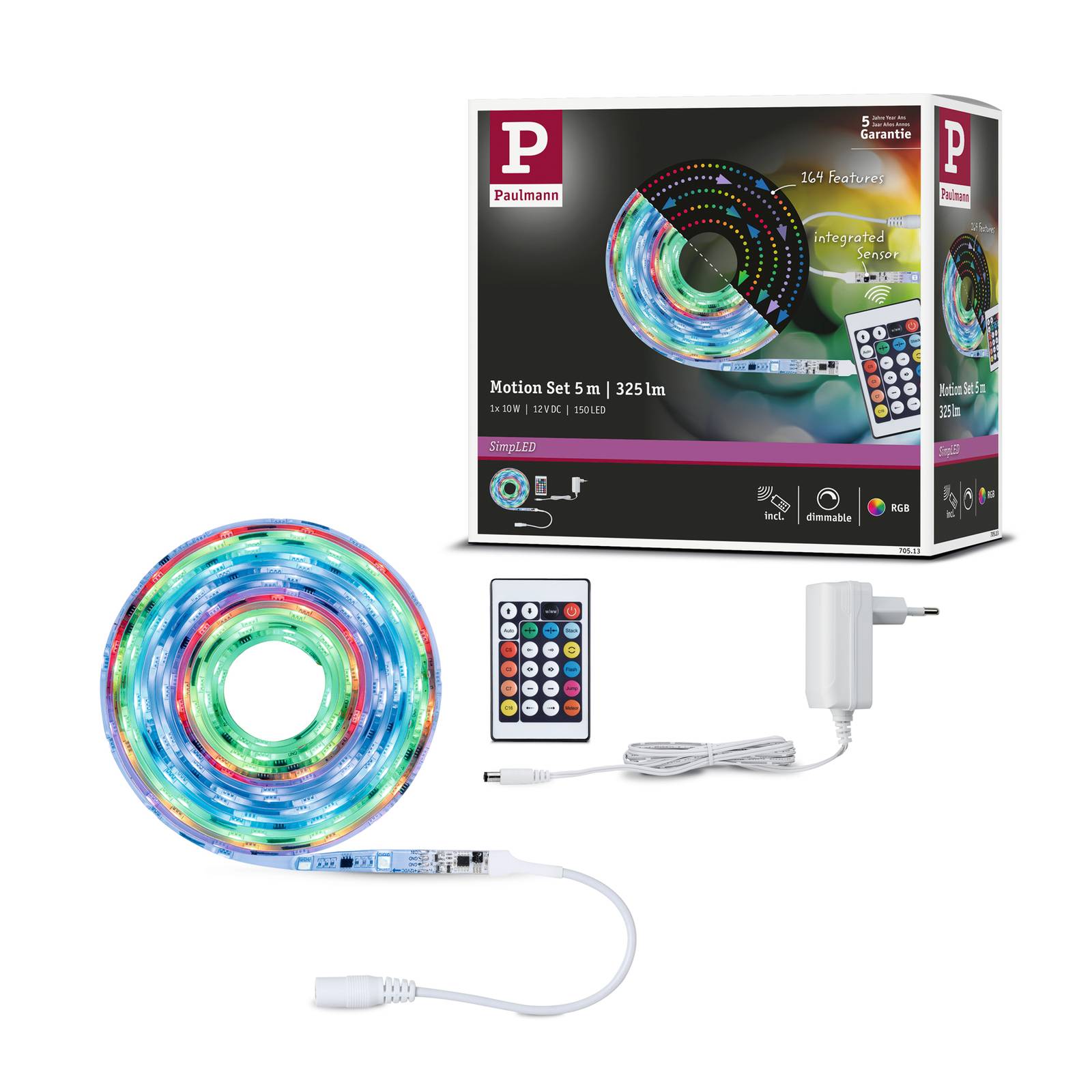 Zestaw taśm LED SimpLED Motion firmy Paulmann, 5 m, pilot RGB