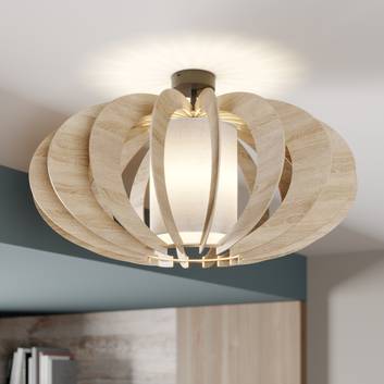Plafoniera Modern A con lamelle legno, Ø 60 cm