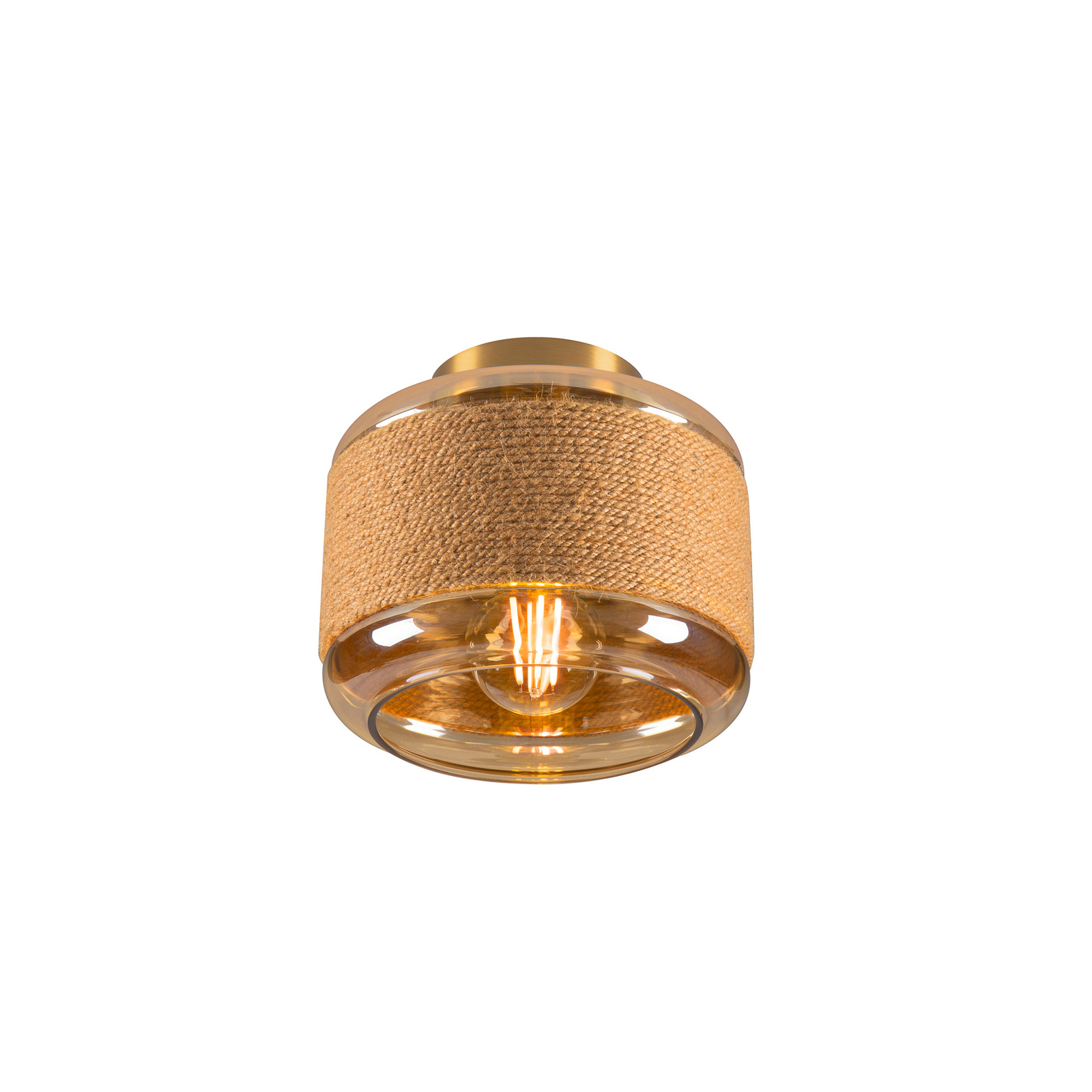 SLV Deckenlampe Pantilo Rope 19, goldfarben, Glas