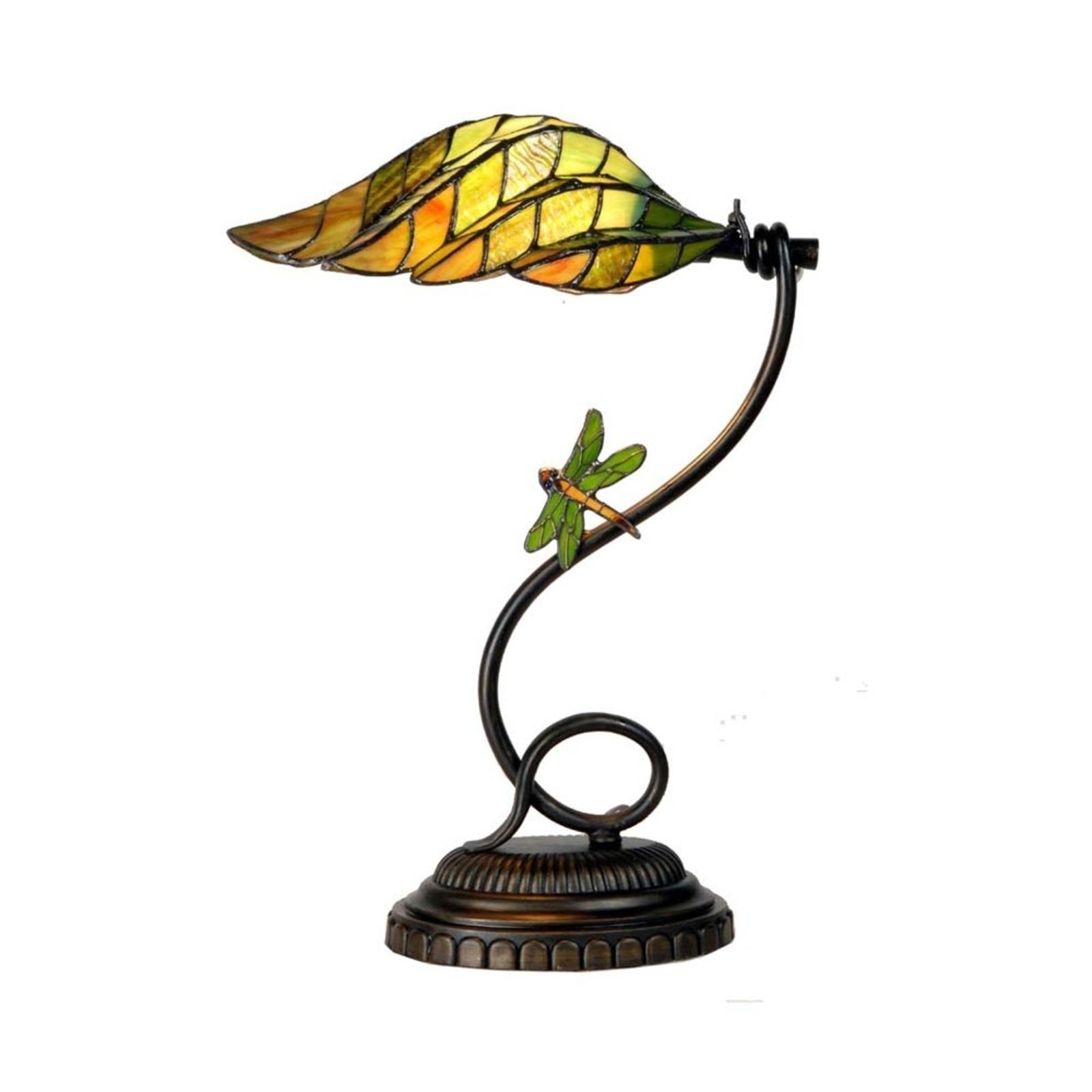 Leaf - smakfull bordslampa, Tiffanystil
