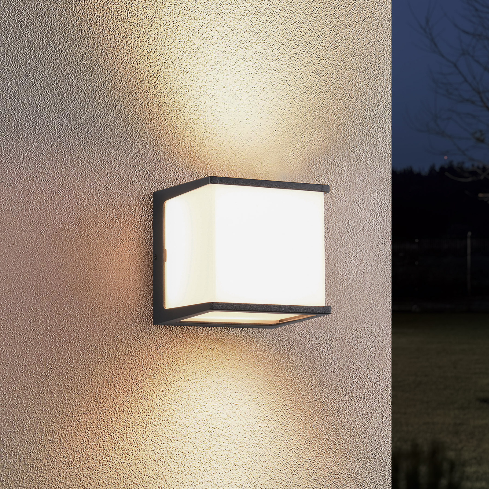 LED-Außenwandlampe Calera, schwarz, Breite 11 cm, Aluminium