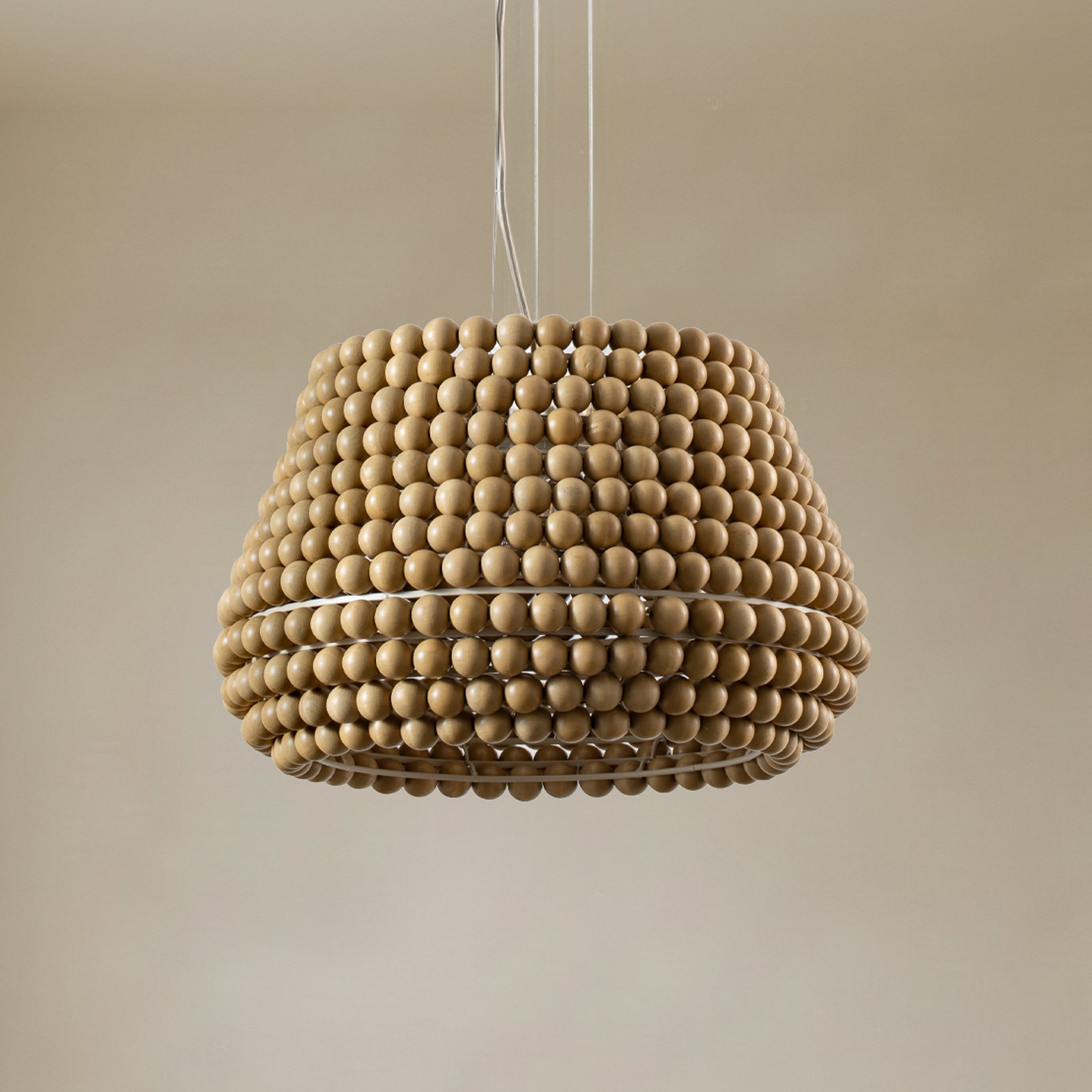 Lucande Melori-riippuvalaisin, puu, luonnonväri, Ø 51 cm, E27