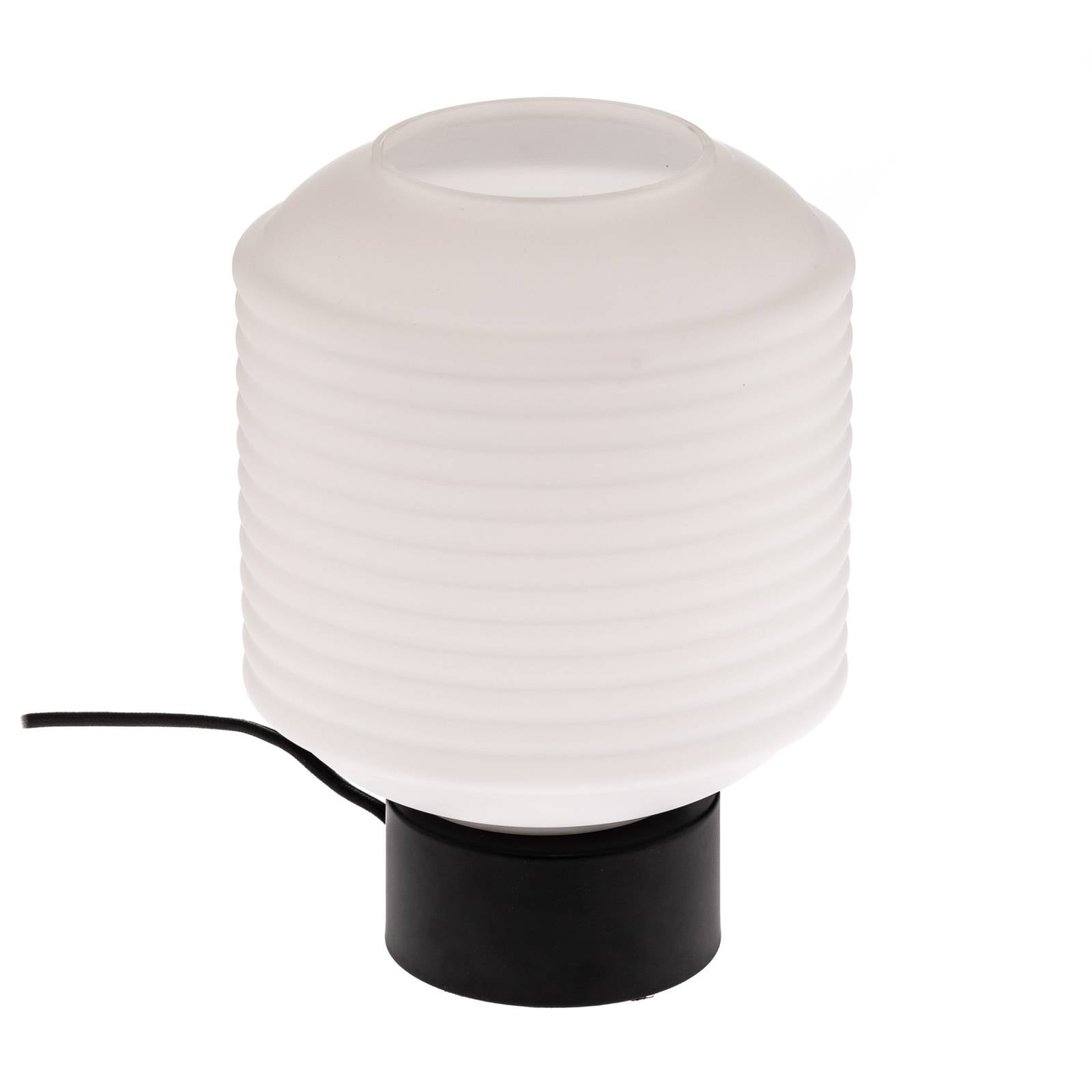 Lindby Tischleuchte Cagla, weiß, Glas, 25 cm hoch, E27