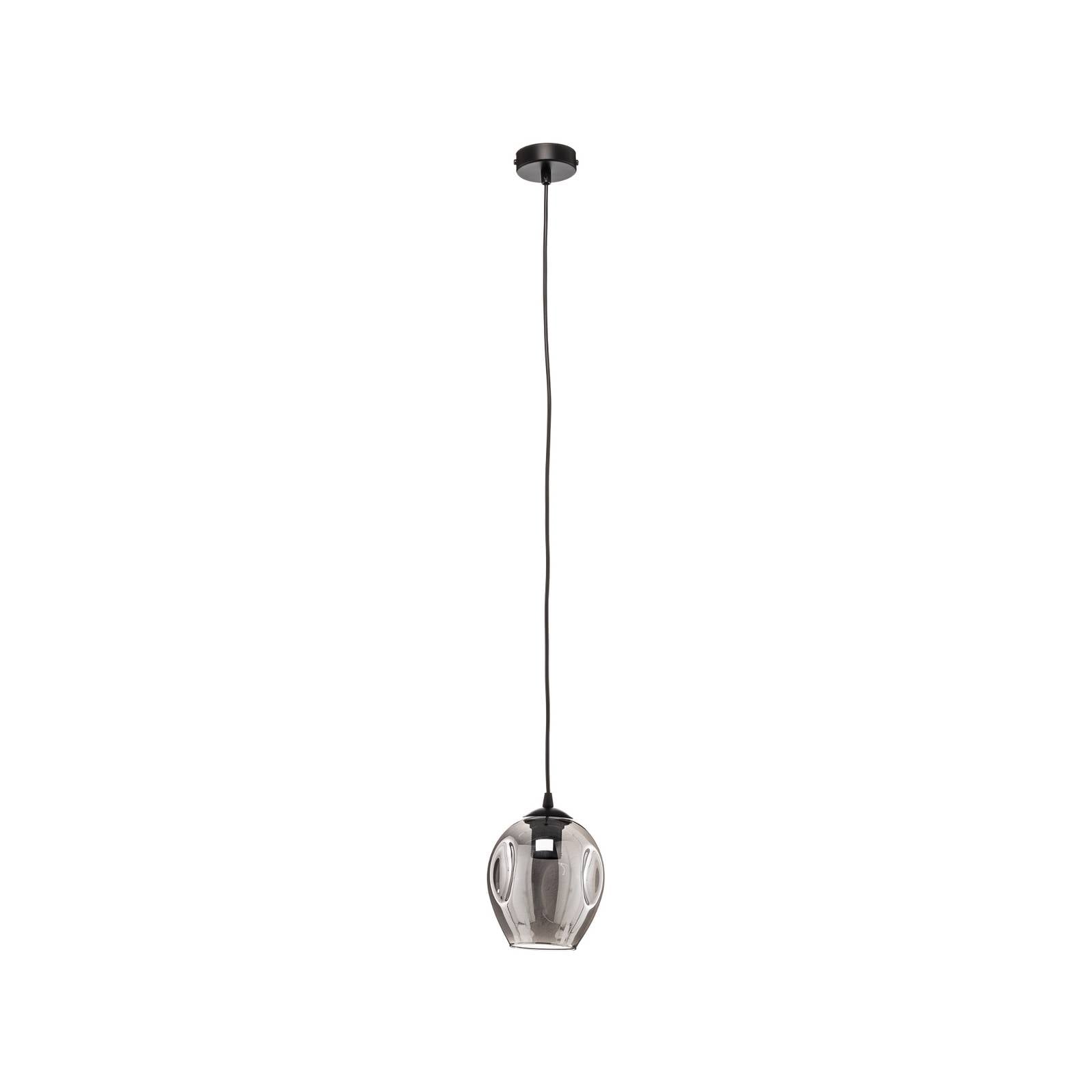 Pendellampe Starla, Glas grafit, 1-flammig rund