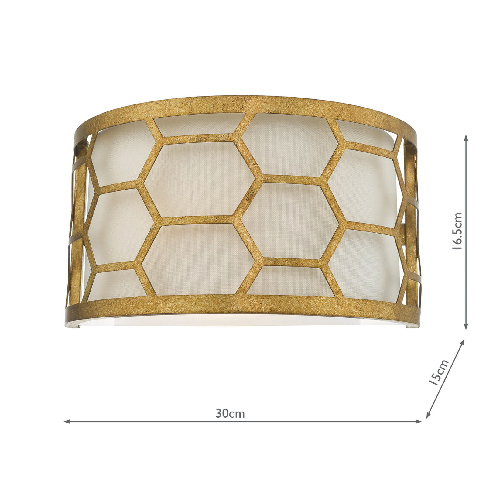 Epstein wall light in gold and ivory