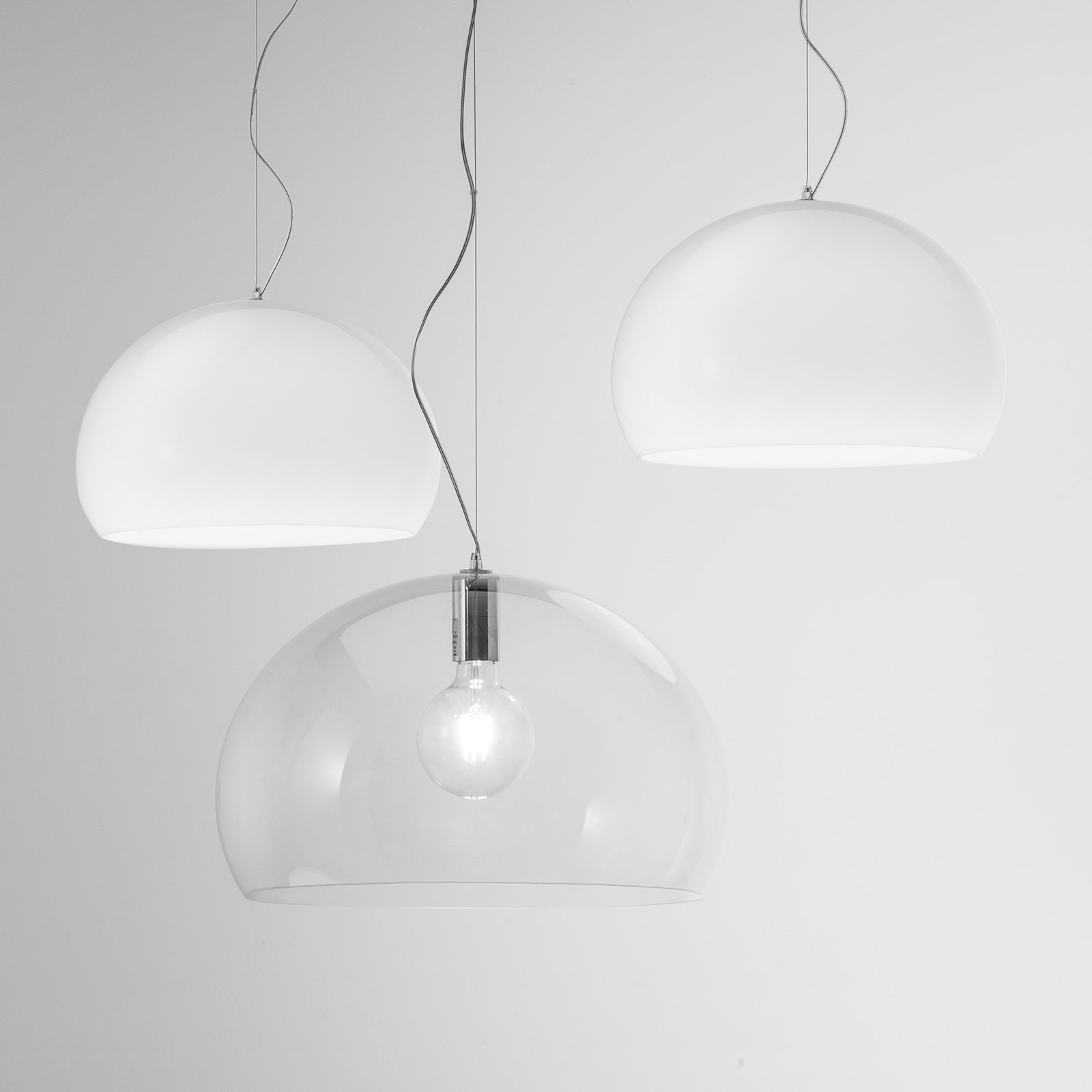 Big FL/Y - designer LED hanging light, transparent
