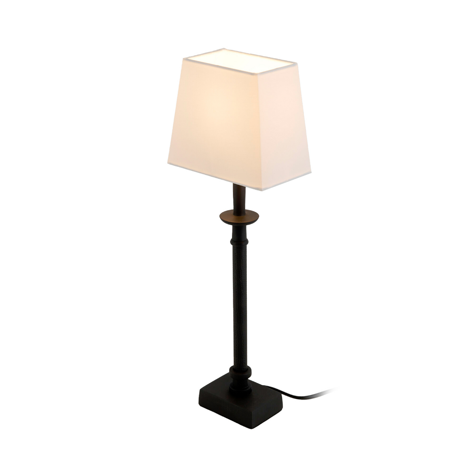 Lampada da tavolo PALMARIA, bianco e nero, altezza 52 cm, metallo, E14