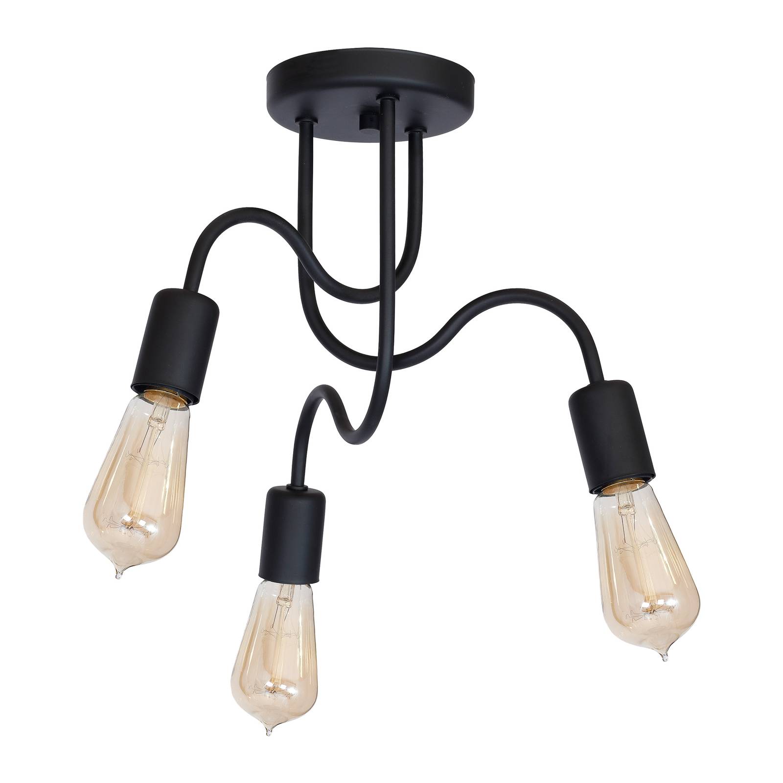 Taklampa Milo svart, 3 lampor