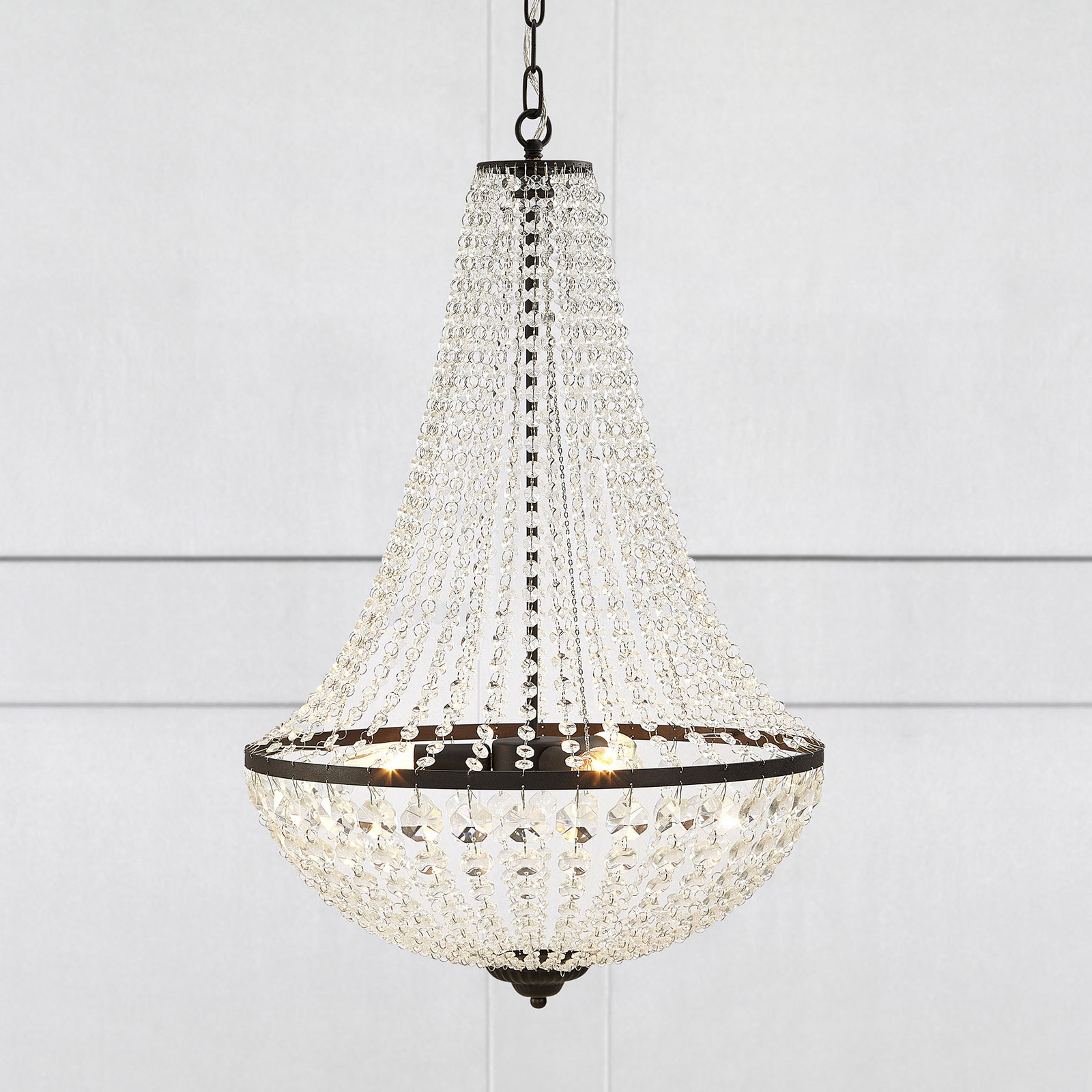 Markslöjd Candelabru Gränsö negru IP20 Ø 50 cm - Camera de zi / sufragerie - negru transparent - Cristal
