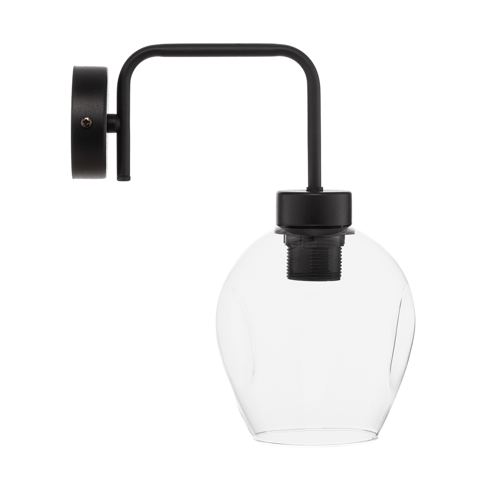 Lukka wall light, one-bulb, black/clear