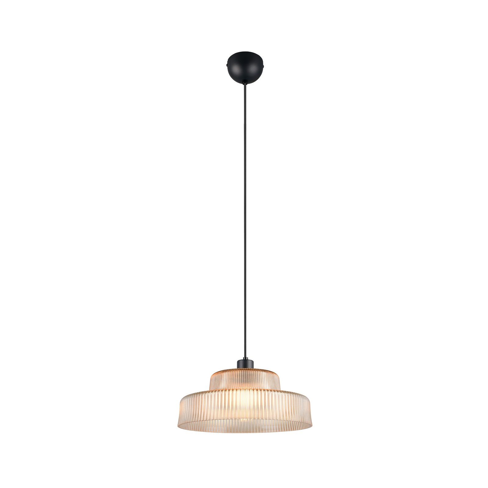 Abella lógó világítás, borostyánszínű, Ø 35 cm, üveg, E27