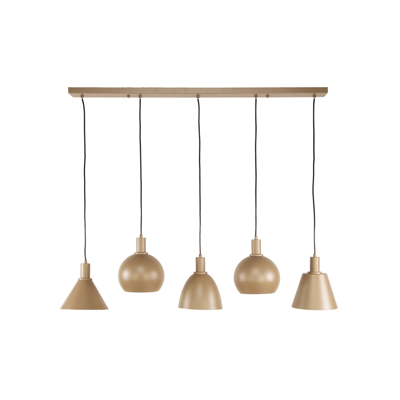 Hanglamp Metallo, beige, 5-lamps, 118 cm, E27