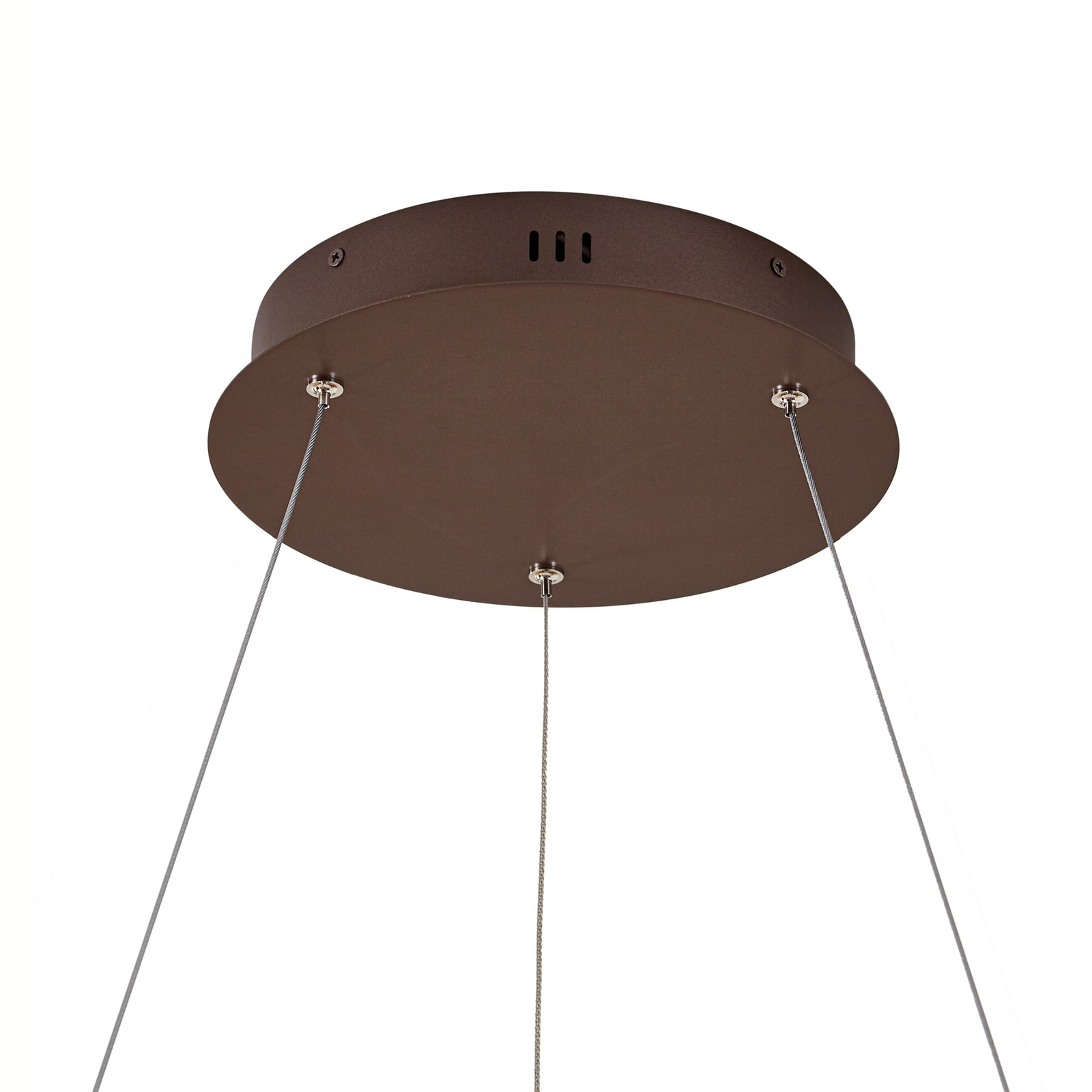 Lucande LED Pendant lamp Yonam, coffee, Ø 80cm