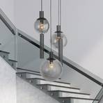 Suspension Bollique, 5 lampes rondes, noir, GU10 + E27