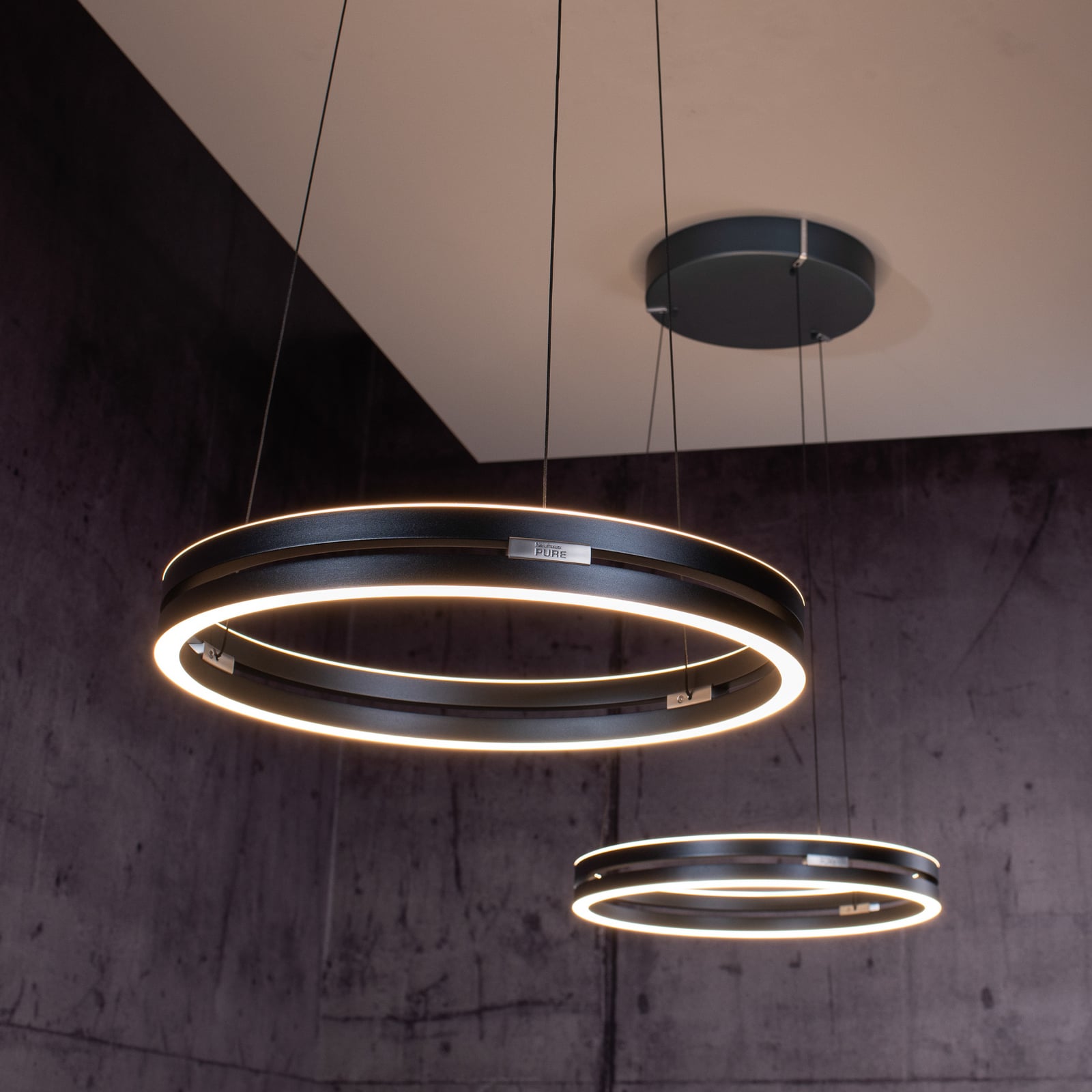 E-Loop LED-Hängelampe, mystic grey, Ø 50 cm, Alu, CCT - PURE E-Loop LED-Hängelampe, mystic grey, Ø 50 cm, Alu, CCT - PURE