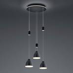 LED hanglamp Leni, 3-lamps, rond, zwart