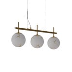Bellagio pendant light, brass-coloured/white, 3-bulb - By Rydéns