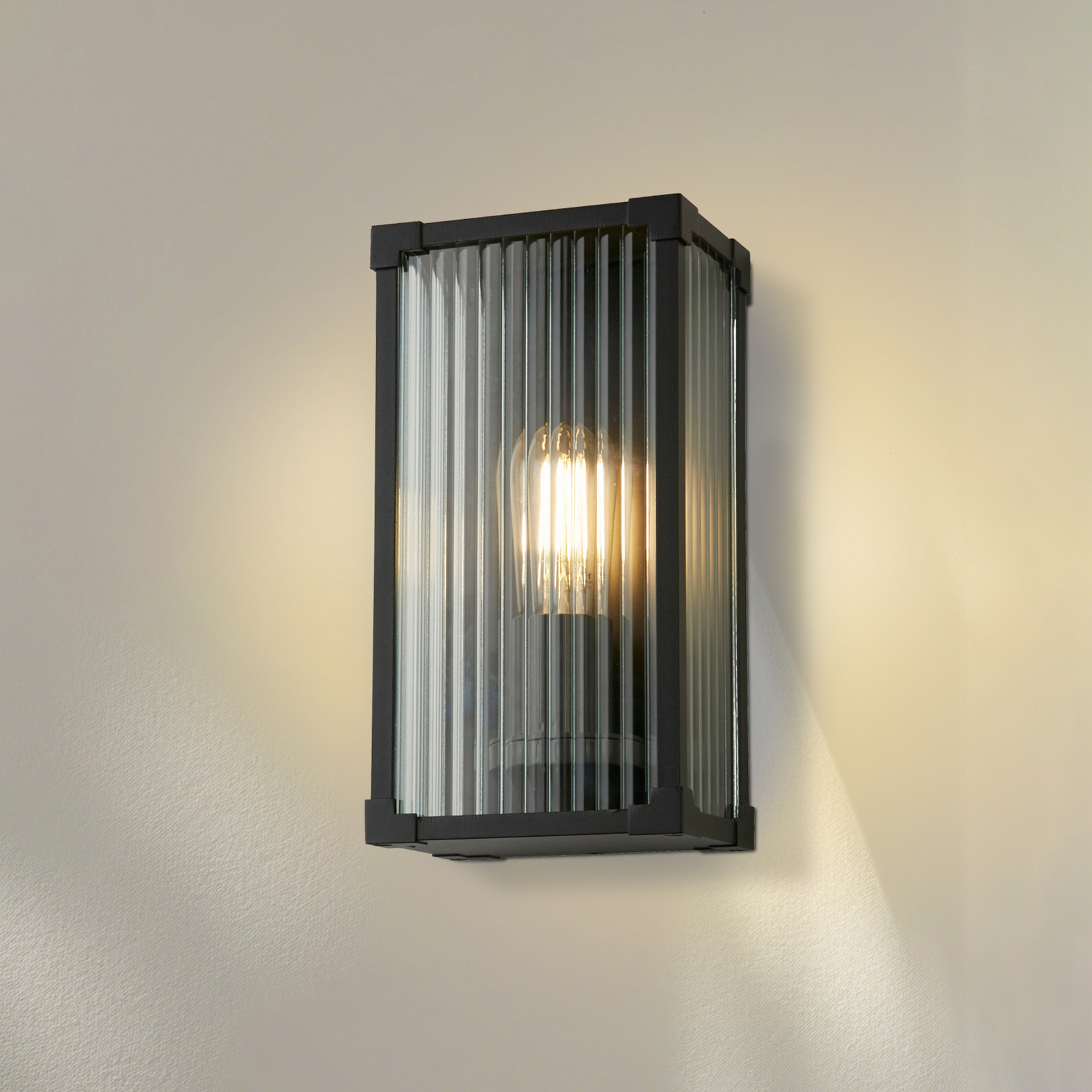 Vonkajšie nástenné svietidlo Cincinnati, čierna, šírka 16 cm, kov