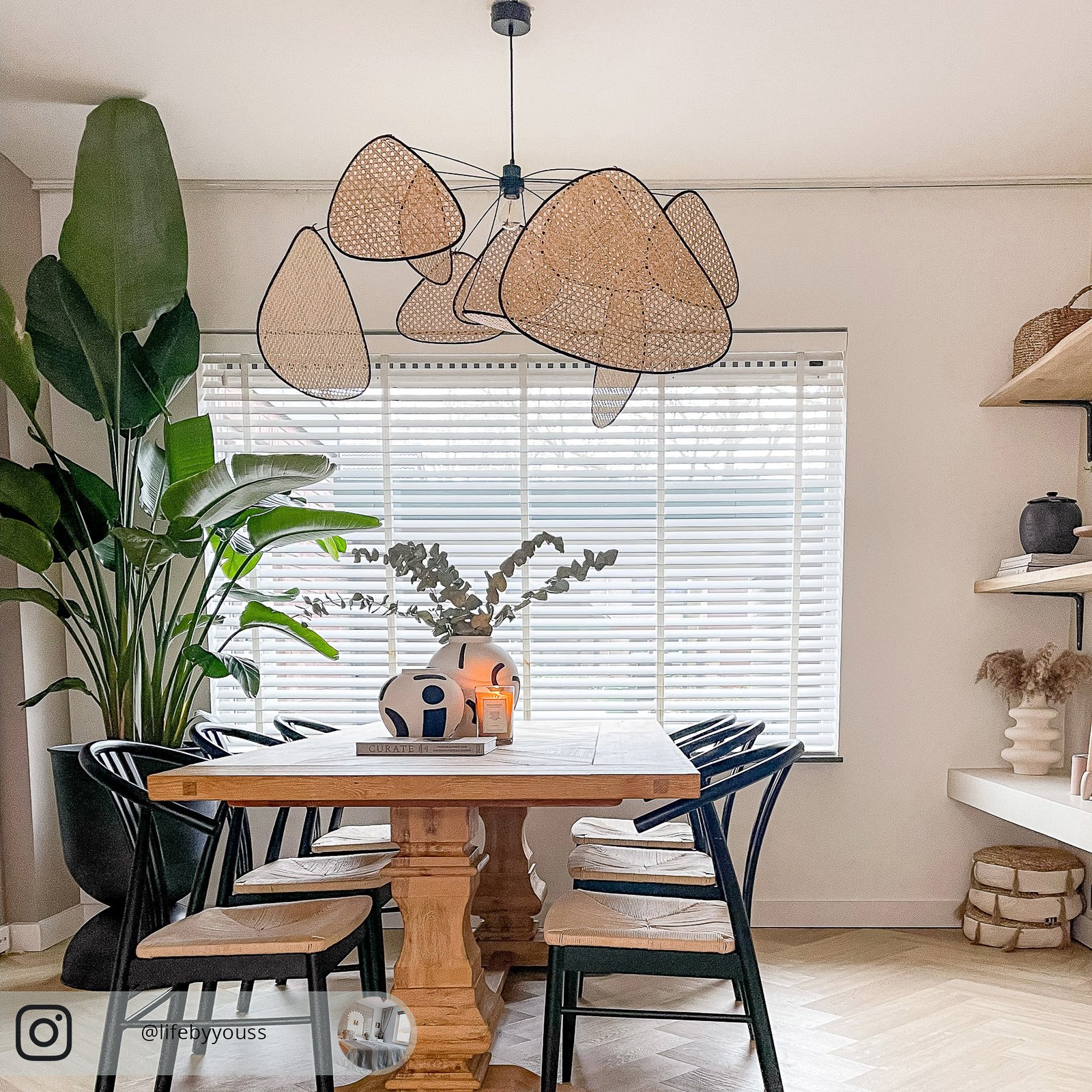 Screen XL Hängeleuchte, 60 cm, natur, Rattan - MARKET SET Screen XL Hängeleuchte, 60 cm, natur, Rattan - MARKET SET