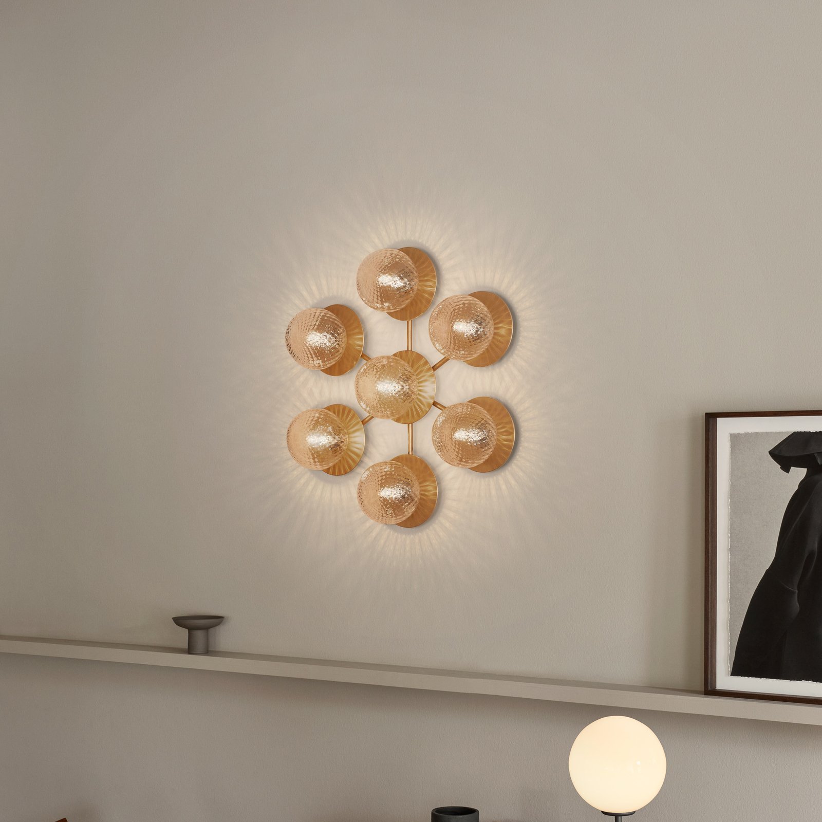 Liila Star Vägglampa/Plafond Nordic Gold/Optic Clear - Nuura