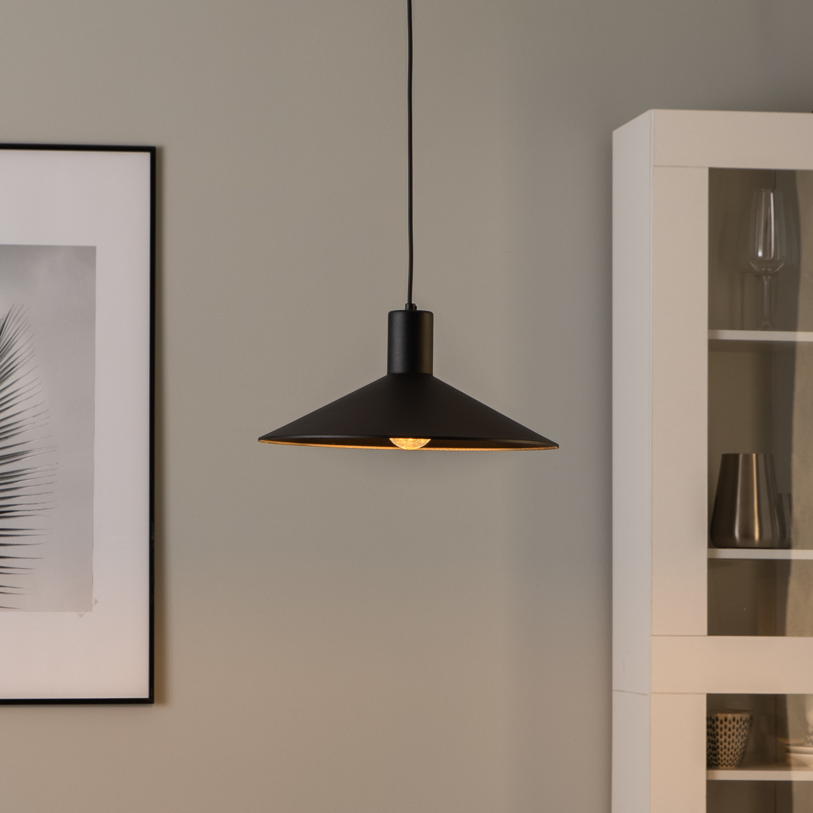 TK Lighting Lampă suspendată Jump negru Ø 36 cm - Camera de zi / sufragerie - modern - negru mat - Metal