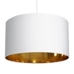 Hängande lampa Soho cylindrisk 1fl. Ø 40cm vit/guld