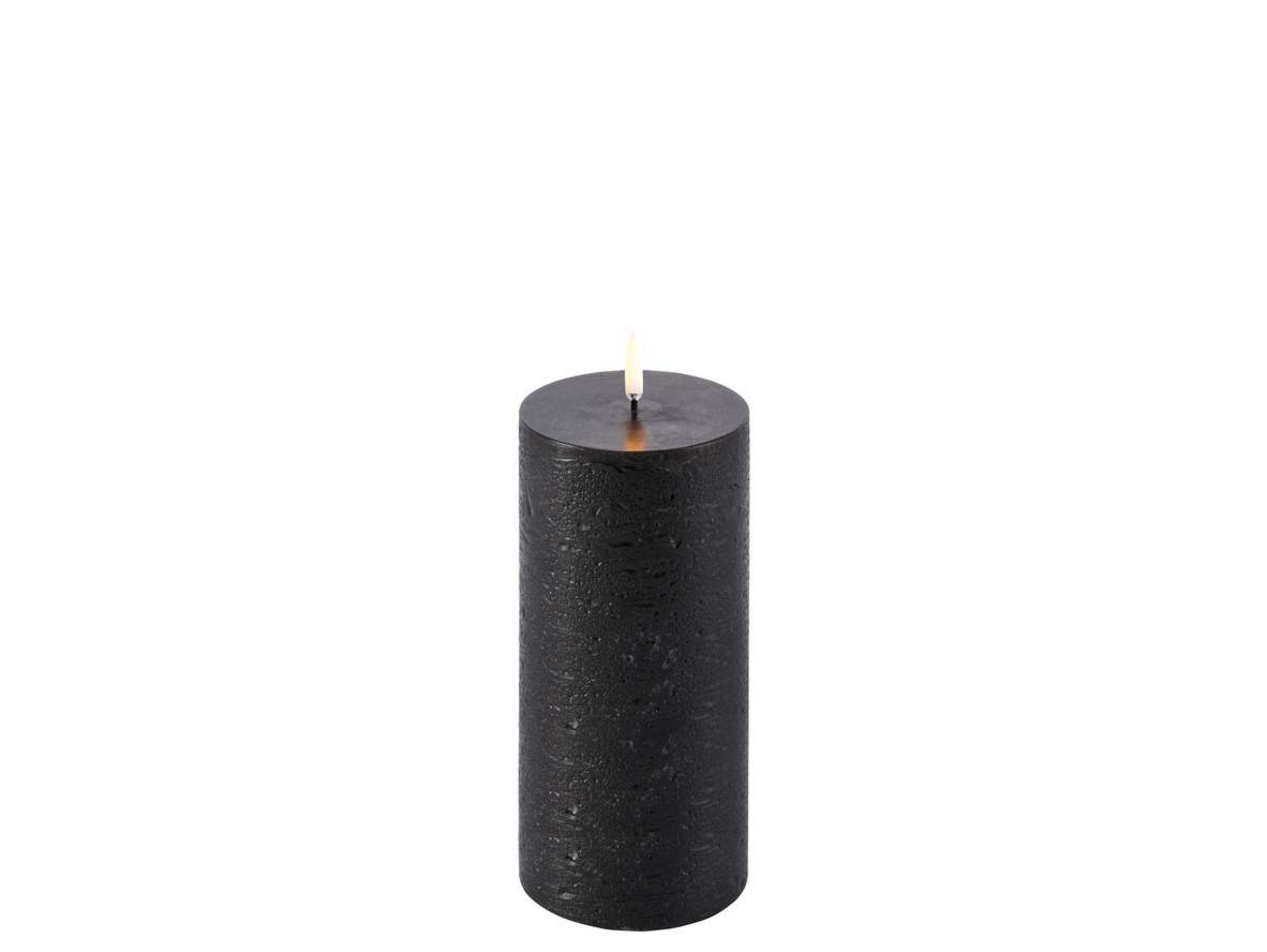 Bougie cylindrique LED 7,8 x 15,2 cm, noir rustique - Uyuni Lighting