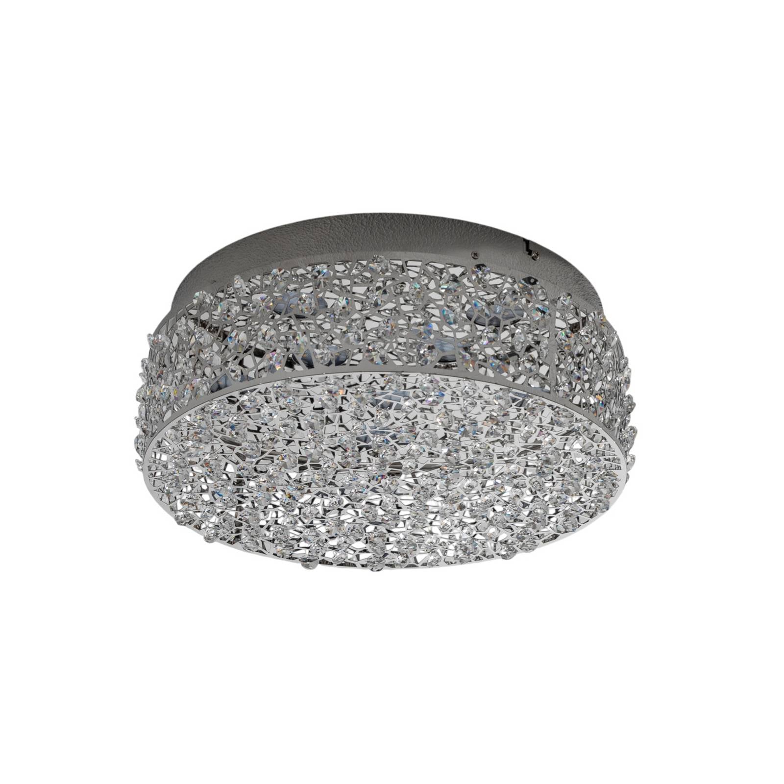 Lucande LED-Deckenleuchte Felias, chromfarben, Glas, Ø 35 cm