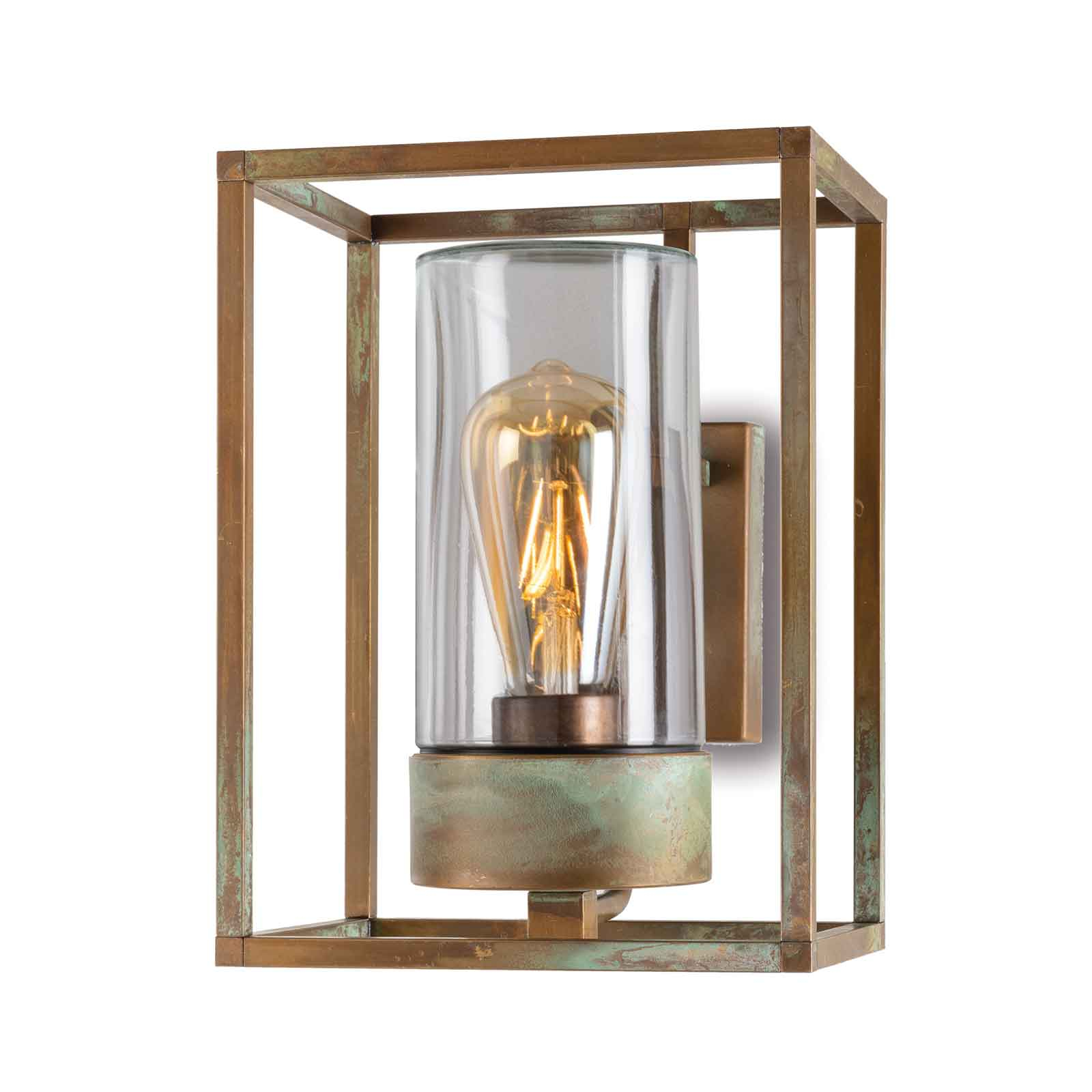 Utomhusvägglampa Cubic³ 3363 antik mässing