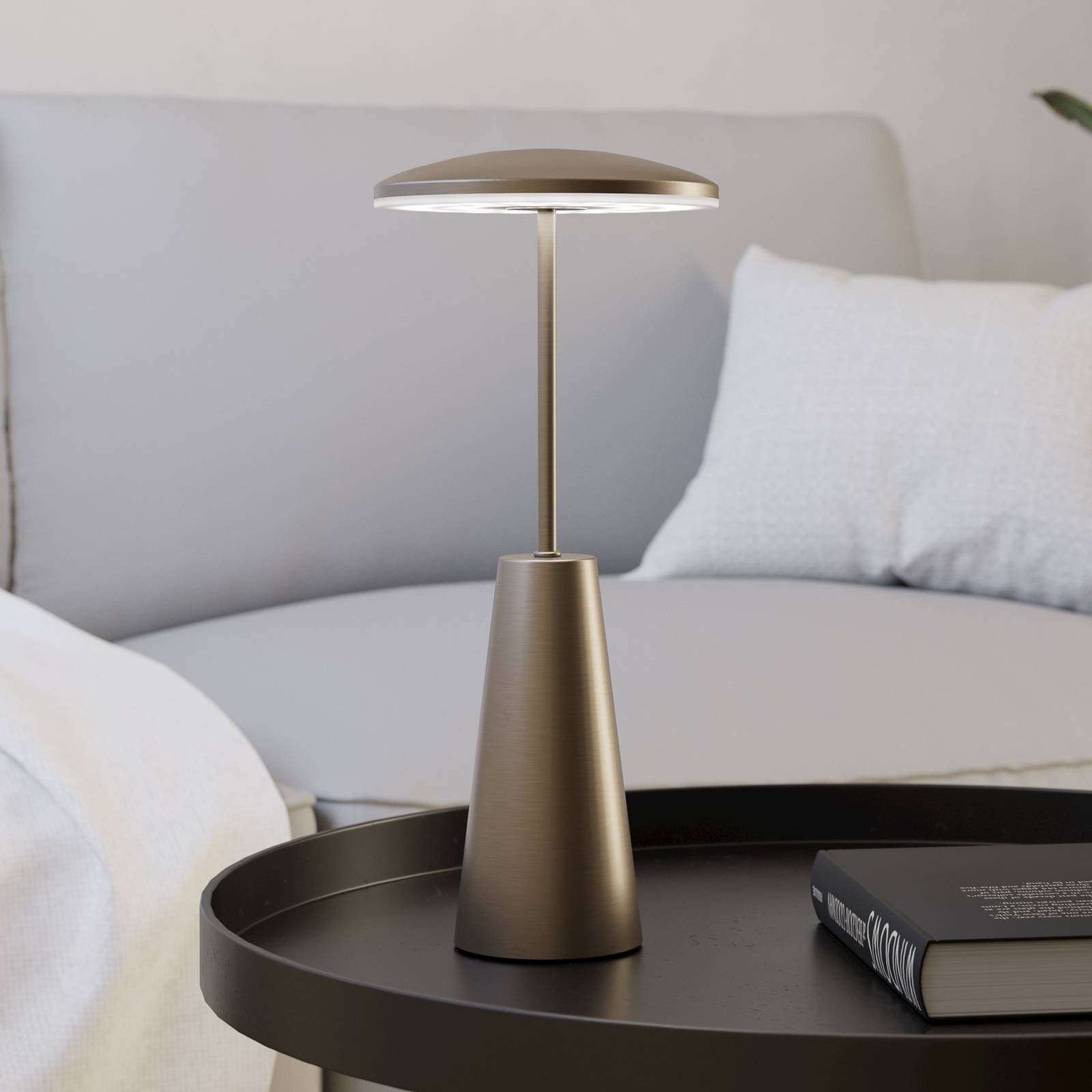 EGLO Luminaire LED rechargeable Piccola, couleur bronze, hauteur 28 cm, IP54