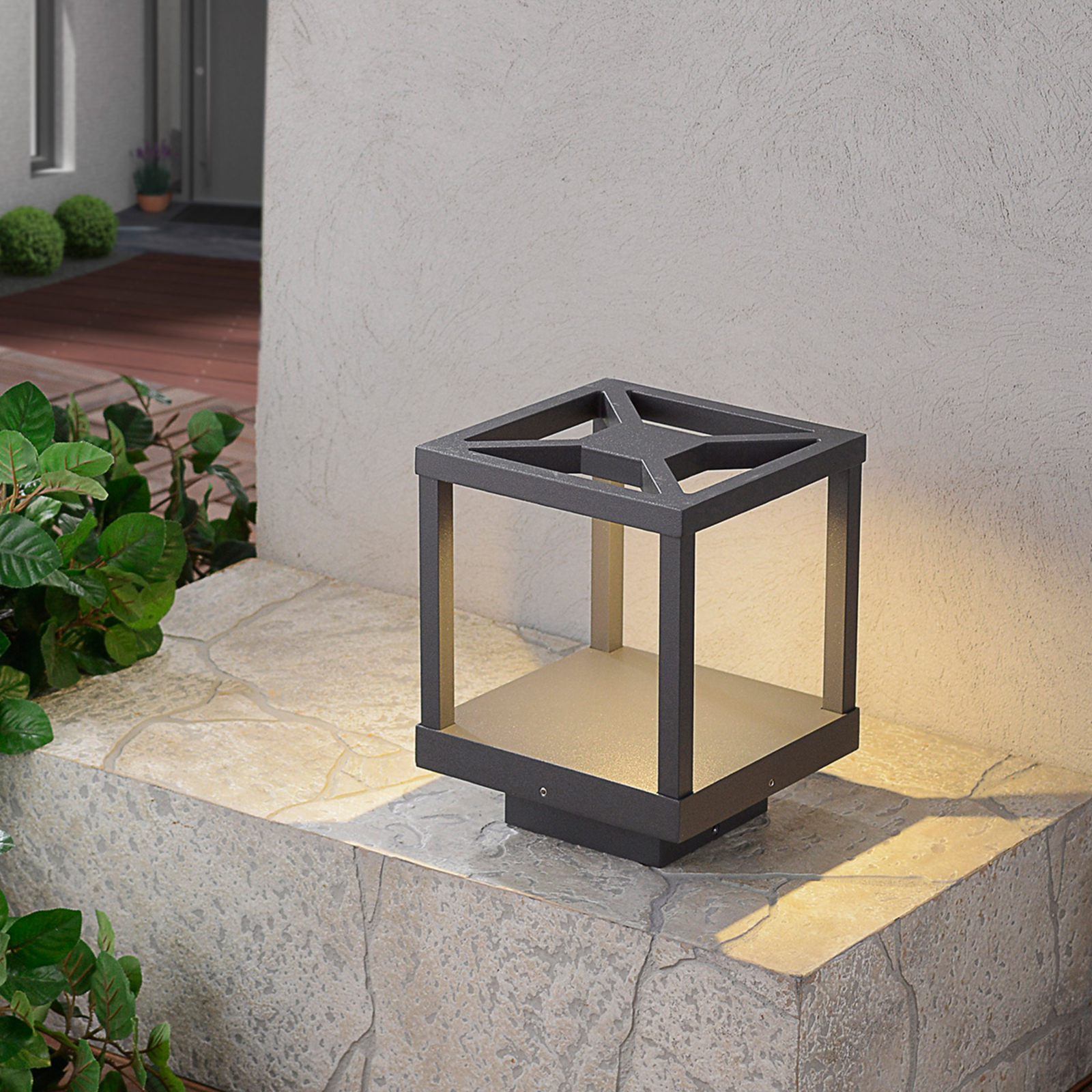 LED pedestal light Lealand 23cm high