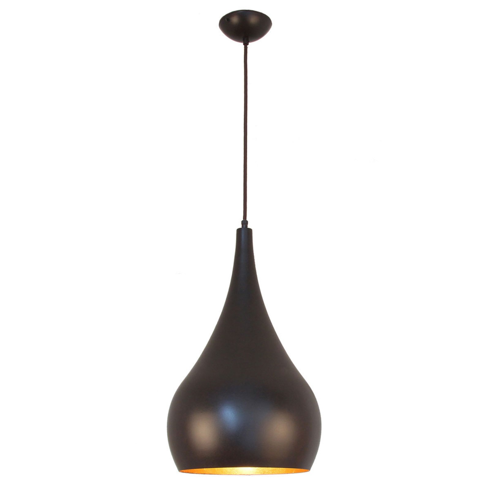 Menzel Solo hængelampe løgformet, brun-sort, 30 cm