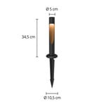 Louis Poulsen Flindt pillar light, 840, black, 24V earth connection