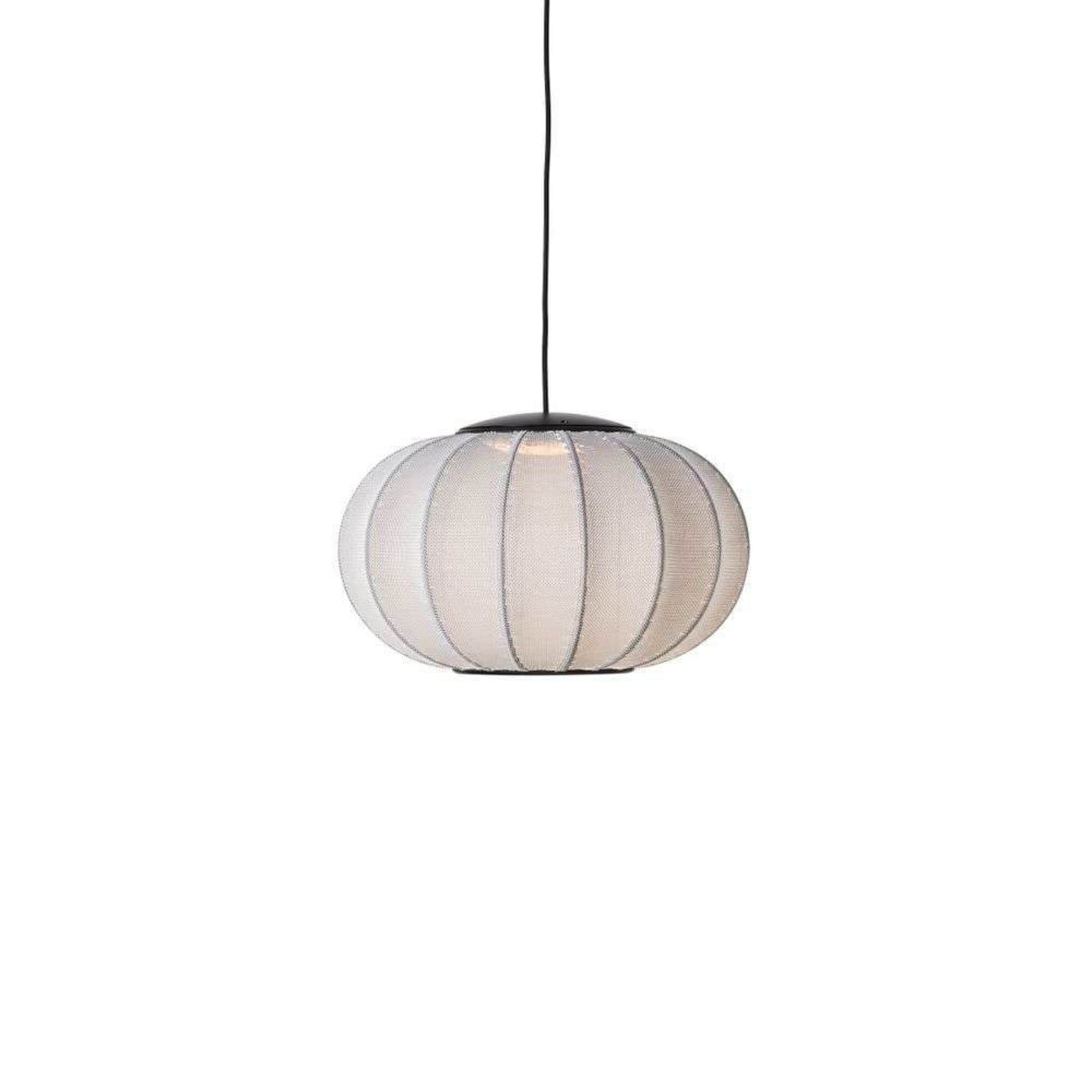 Knit-Wit 45 Oval LED Pendel Silver Made By Hand - Soveværelse - Stof / tekstil