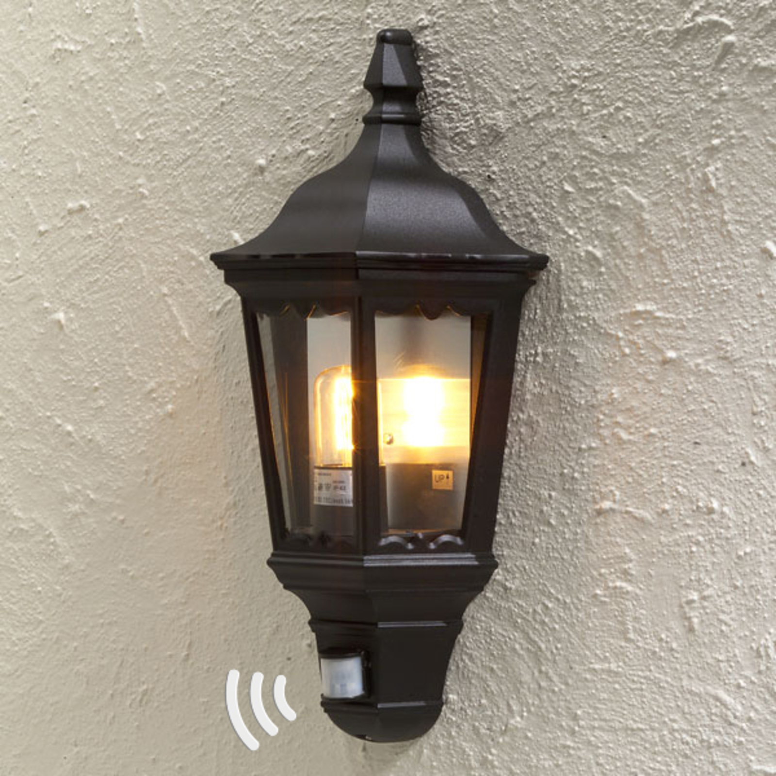 Außenwandlampe Firenze Halbschale, mit Sensor