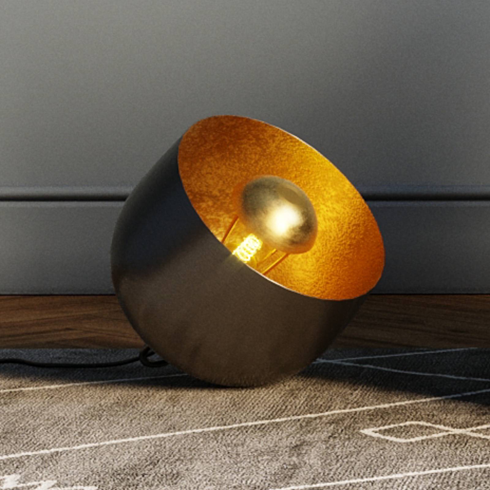 KARE Apollon lampa stojąca, czarna, Ø 28 cm