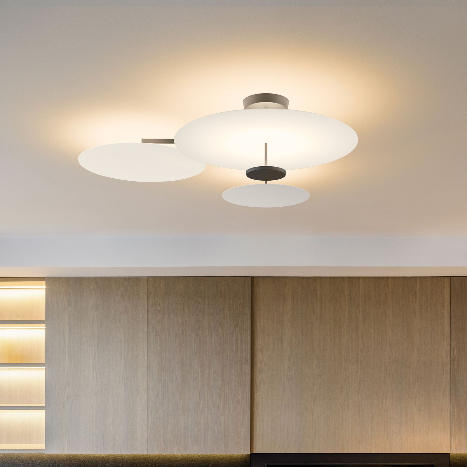 Vibia Flat LED ceiling light 4-bulb white DALI dimmable